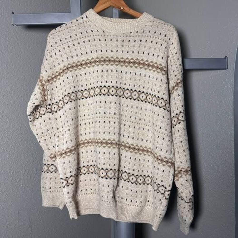 Peconic Bay Traders Vintage 100% Cotton Fair Isle Sweater